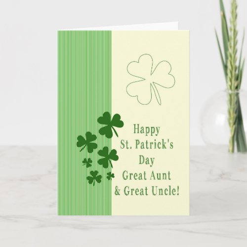 Great Aunt  Great Uncle Happy St Patricks Day Card