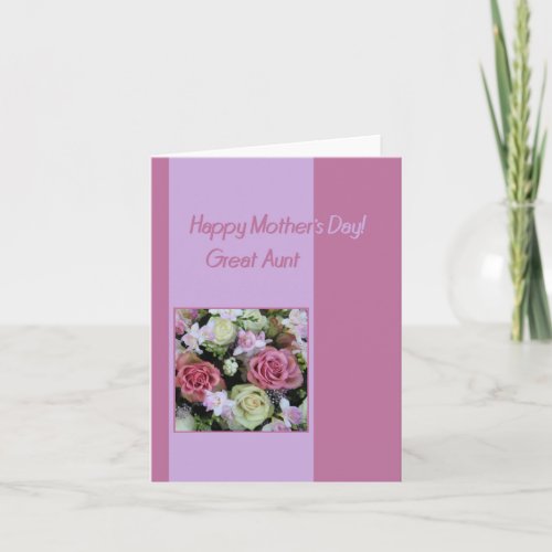 Great Aunt   Happy Mothers Day rose card