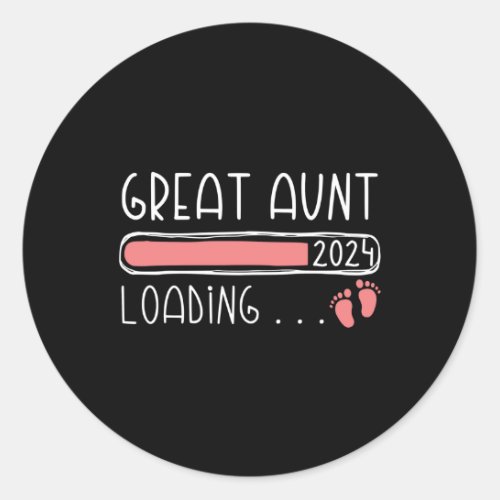 Great Aunt Loading 2024 Family Pregnancy Classic Round Sticker