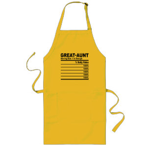 Great Aunt Nutrition Facts Personalized Men Women  Long Apron