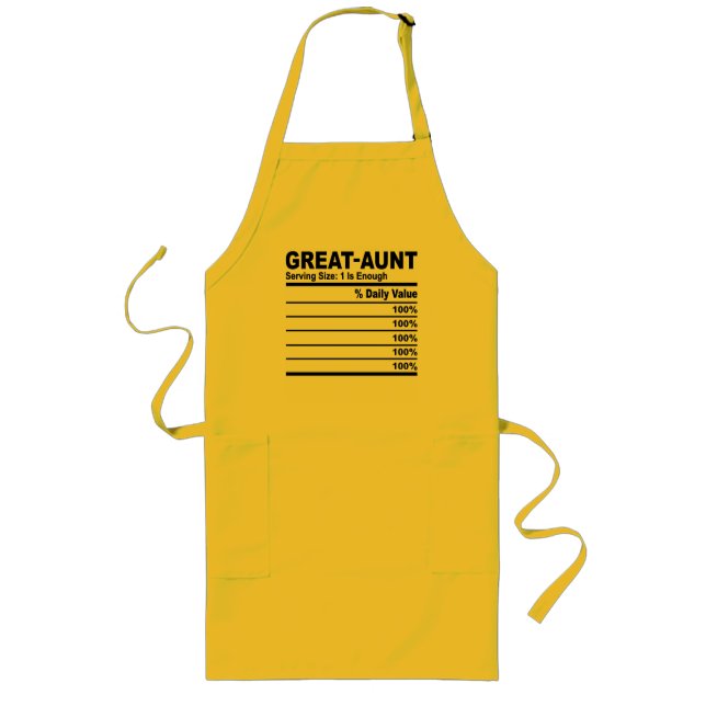 Great Aunt Nutrition Facts Personalized Men Women  Long Apron (Front)