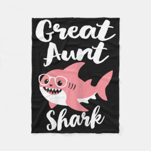 Great Aunt Shark Mother's Day Grandma Funny  Fleece Blanket