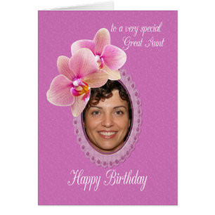 Great Aunt Special Birthday Wishes Orchids Cards