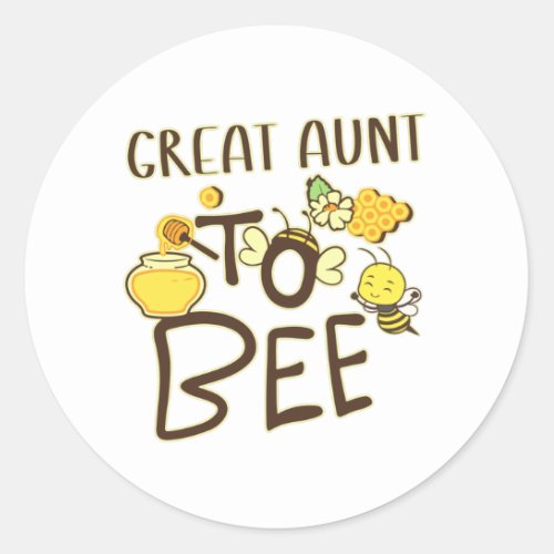 Great Aunt To Bee Pregnancy Announcement Pregnant Classic Round Sticker