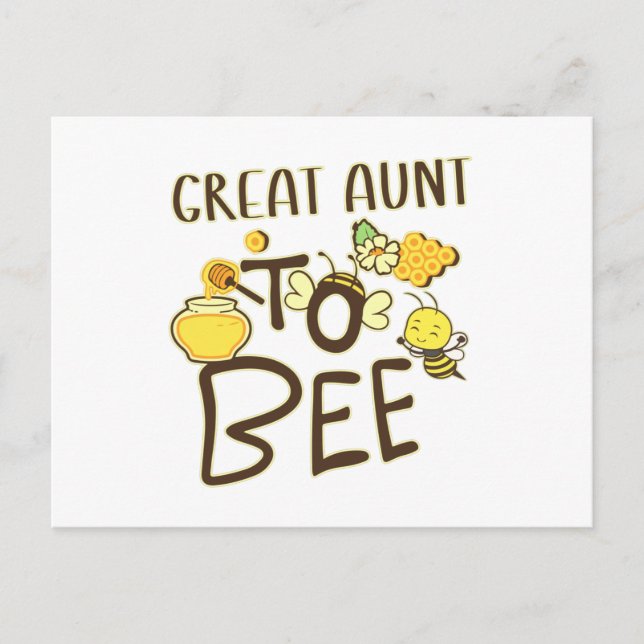 Great Aunt To Bee Pregnancy Announcement Pregnant Postcard (Front)