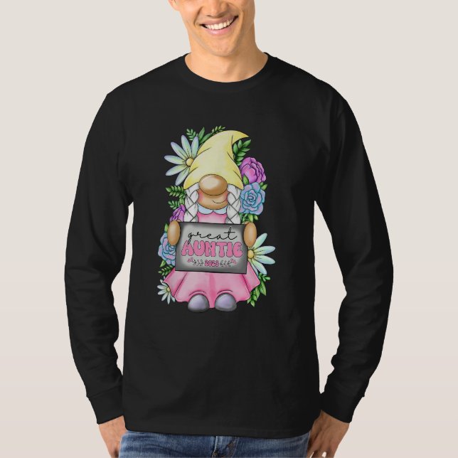 Great Auntie Gnome 2023 Pregnancy Announcement Mot T-Shirt (Front)
