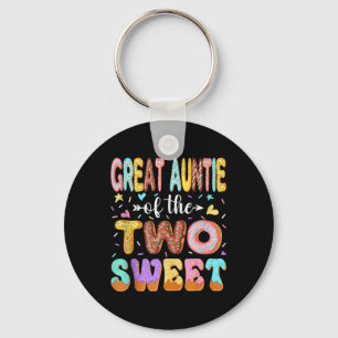 Great Auntie Of The Two Sweet 2nd Birthday Girl Do Keychain