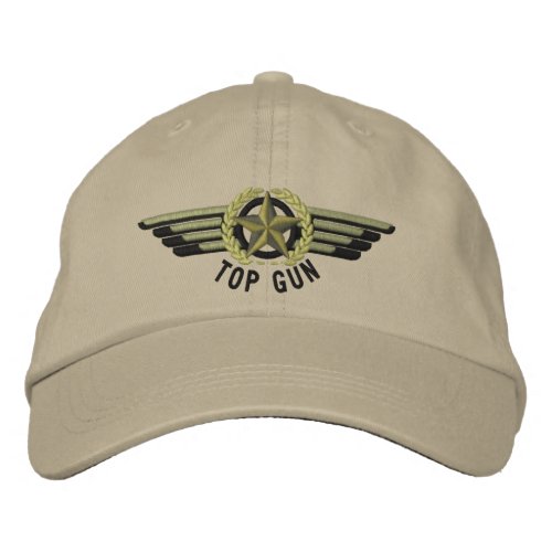Great Aviation Star Laurels Pilot Wings Embroidered Baseball Cap