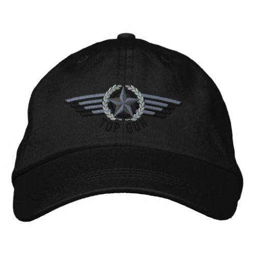 Great Aviation Star Laurels Pilot Wings Embroidered Baseball Hat