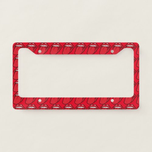 Great Awesome BEautiful Trendy Red Tongue License Plate Frame