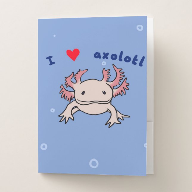 Great Axolotl Gift| Axolotl Owner On Valentines  P Pocket Folder (Front)