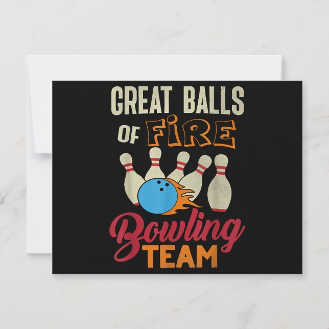 Great Balls Fire Bowling Team Shirt Funny Vintage  (Front)