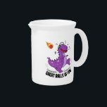 Great Balls Of Fire Dinosaur Meteor Beverage Pitcher<br><div class="desc">This funny design shows a t-rex dinosaur with headphones on dancing to the song great balls of fire while a meteor falls from the sky that will lead to his extinction.</div>