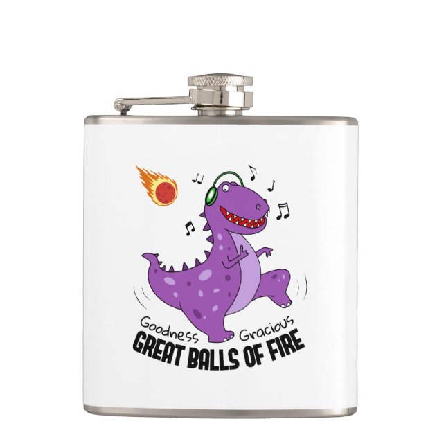 Great Balls Of Fire Dinosaur Meteor Flask (Front)