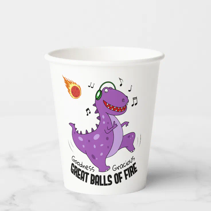 Great Balls Of Fire Dinosaur Meteor Paper Cups | Zazzle