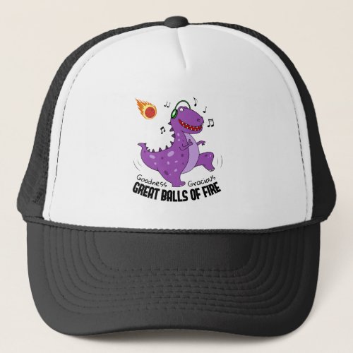 Great Balls Of Fire Dinosaur Meteor Trucker Hat