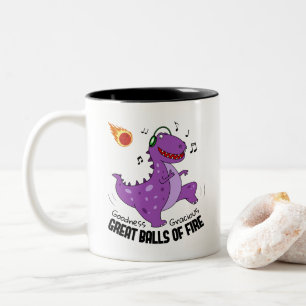 Great Balls Of Fire Dinosaur Meteor Two-Tone Coffee Mug