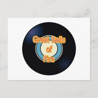 Great Balls of Fire Hit Song Titles Oldies Postcard