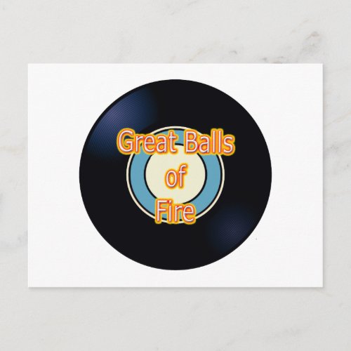 Great Balls of Fire Hit Song Titles Oldies Postcard