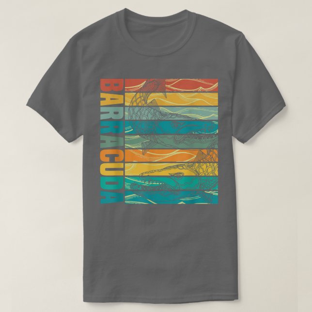 Great Barracuda Cuda Fishing Wildlife Saltwater Fi T-Shirt (Design Front)