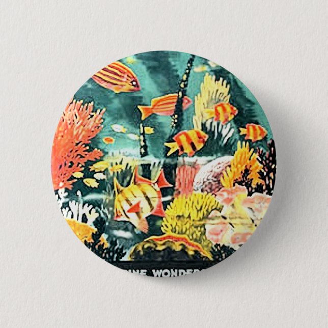 Great barrier coral reef pinback button (Front)