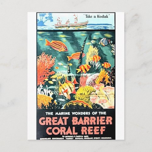 Great barrier coral reef postcard