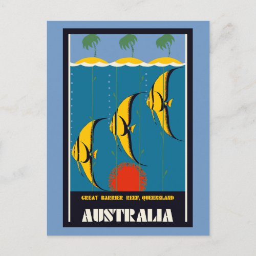 Great Barrier Reef Australia travel advertising Postcard