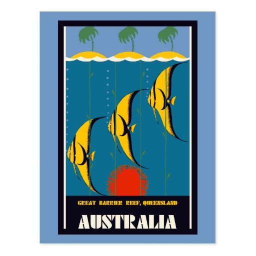 Great Barrier Reef Australia travel advertising Postcard | Zazzle