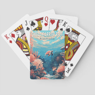 Great Barrier Reef Australia Travel Art Vintage Poker Cards