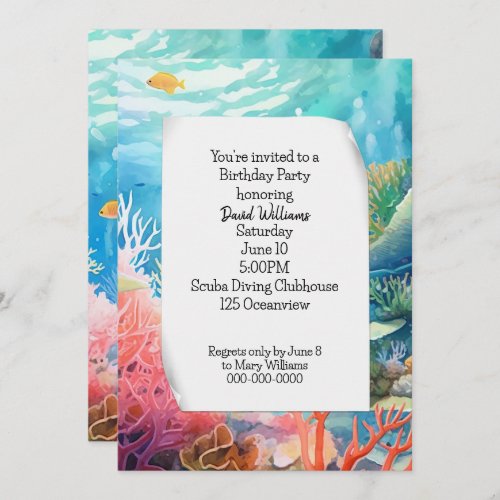 Great Barrier Reef Birthday Party Invitation
