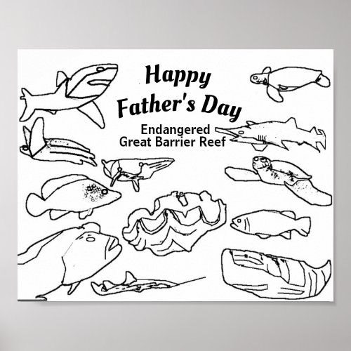 Great Barrier Reef Fathers Day Poster