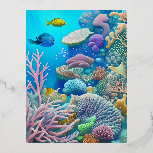Great Barrier Reef Foil Holiday Postcard (Front)