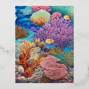Great Barrier Reef Foil Holiday Postcard