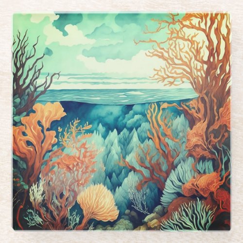 Great Barrier  Reef Glass Coaster