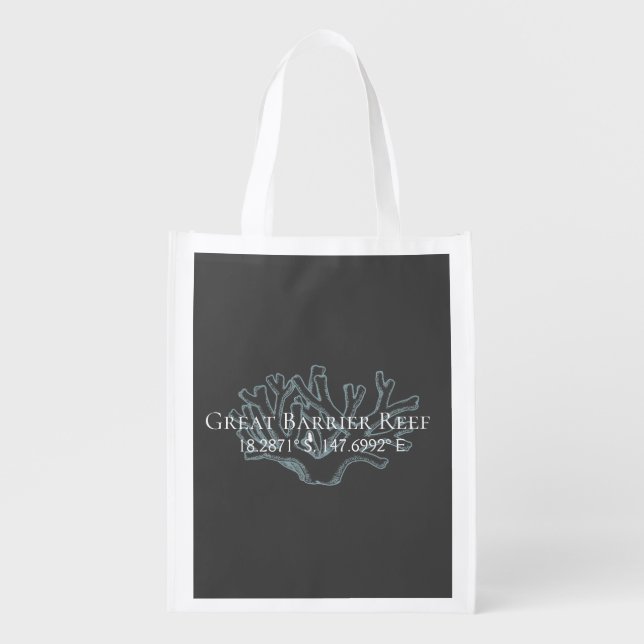 Great Barrier Reef Latitude  Longitude  Grocery Bag (Front)