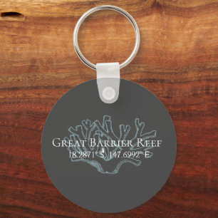 Great Barrier Reef Latitude Longitude Keychain