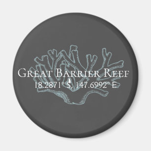 Great Barrier Reef Latitude Longitude Magnet