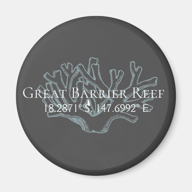 Great Barrier Reef Latitude  Longitude  Magnet (Front)