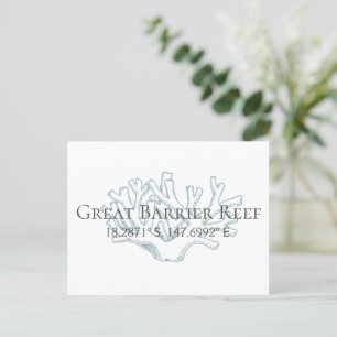 Great Barrier Reef Latitude Longitude Postcard