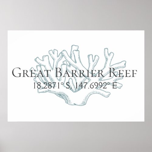 Great Barrier Reef Latitude  Longitude   Poster