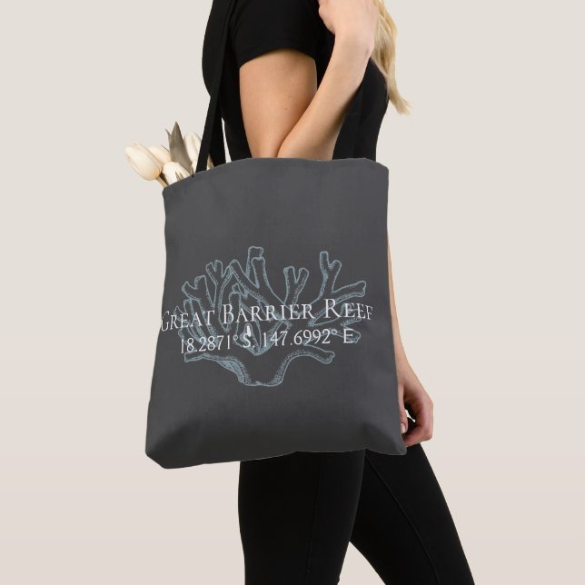 Great Barrier Reef Latitude  Longitude  Tote Bag (Close Up)