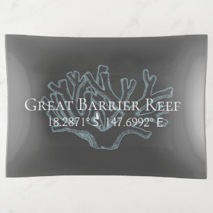 Great Barrier Reef Latitude Longitude Trinket Tray