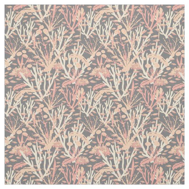 Great Barrier Reef Pattern on Grey Fabric (Swatch)