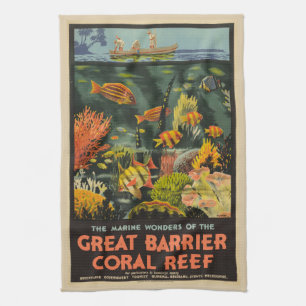 Great Barrier Reef Poster Australia Kitchen Towel