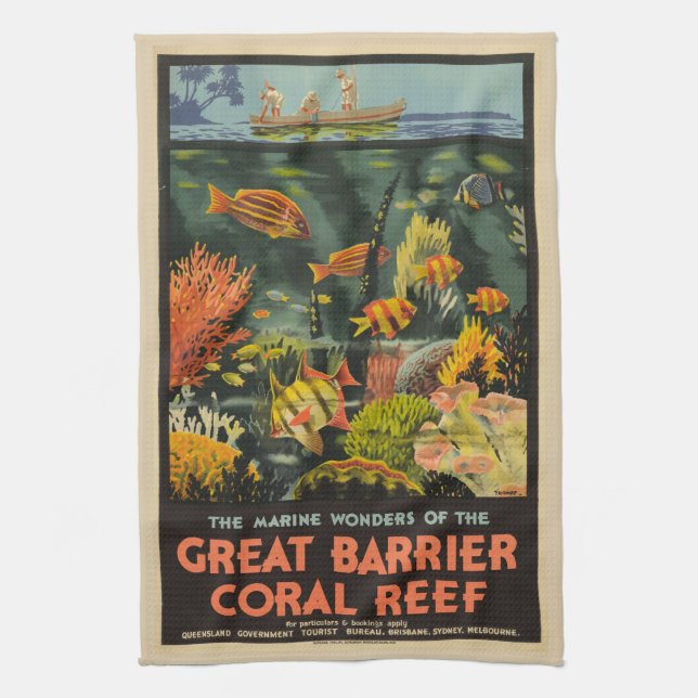 Great Barrier Reef Poster Australia Kitchen Towel (Vertical)