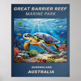 Great Barrier Reef Sea Turtle Poster