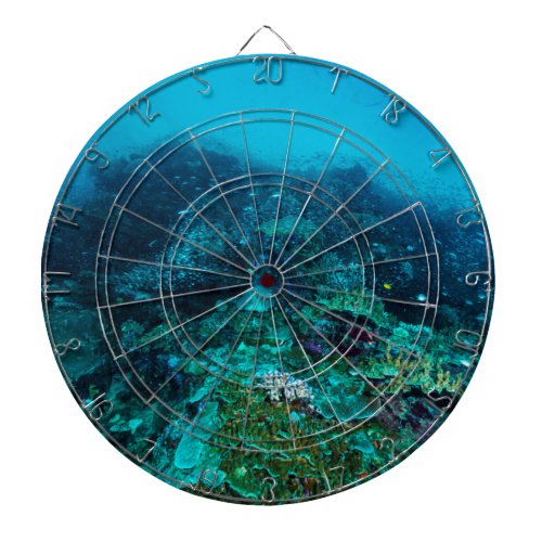 Great Barrier Reef Tropical Fish Coral Sea Dartboard With Darts