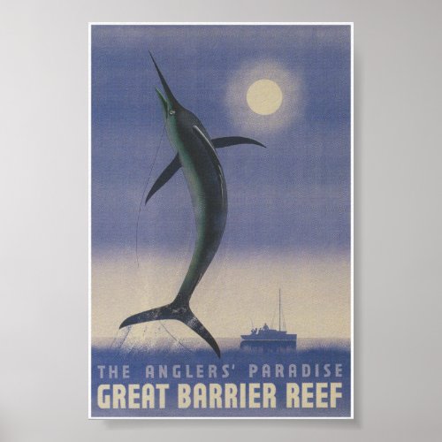 Great Barrier Reef Vintage Travel Poster