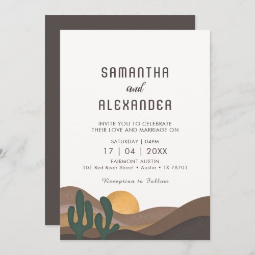 Great Basin Desert Landscape Theme Wedding Invitation