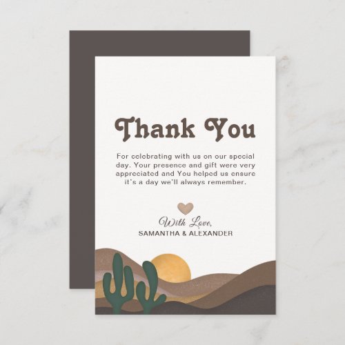 Great Basin Desert Landscape Wedding Thank You Card